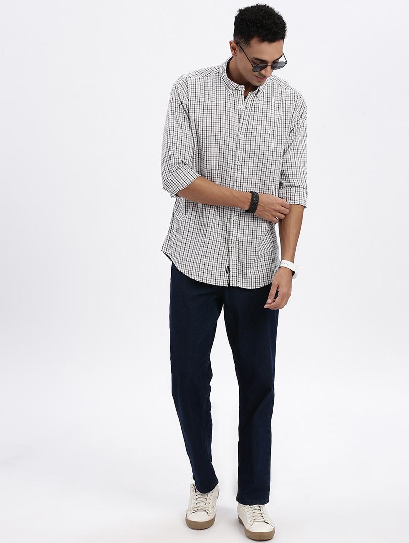 men checkered long sleeve casual shirt - 21562590 - Standard Image - 4