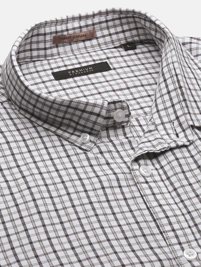 men checkered long sleeve casual shirt - 21562590 - Standard Image - 6