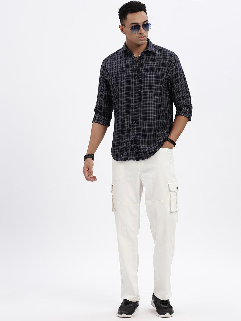 men checkered long sleeve casual shirt - 21562591 -  Standard Image - 4