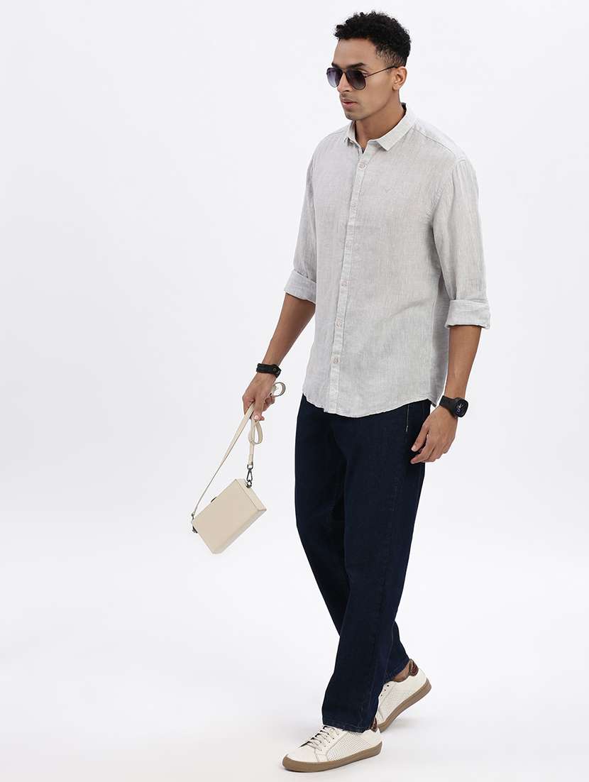 men solid long sleeve casual shirt - 21562592 -  Standard Image - 4