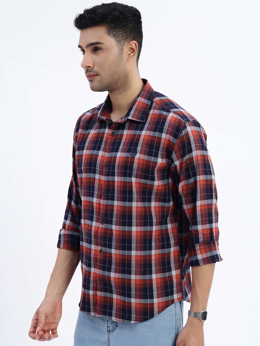 men checkered long sleeve casual shirt - 21562593 -  Standard Image - 1