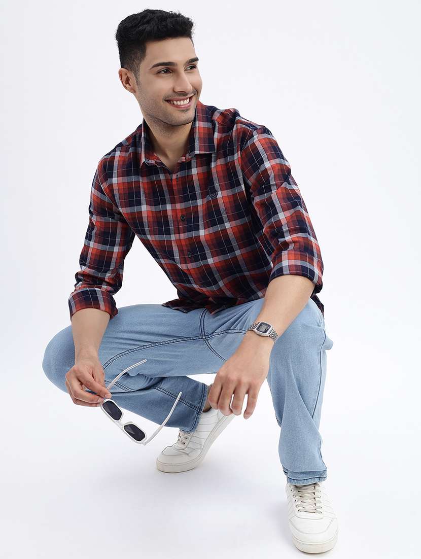 men checkered long sleeve casual shirt - 21562593 -  Standard Image - 4