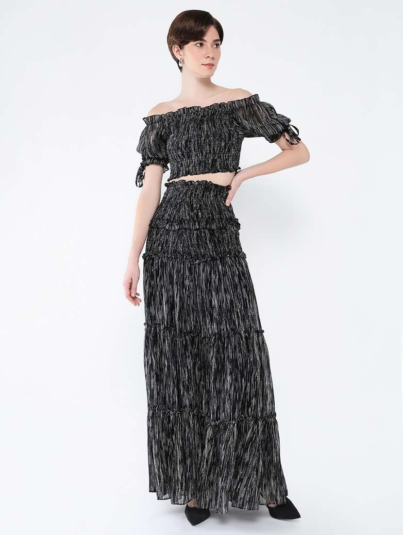 women printed top and skirt co-ord set