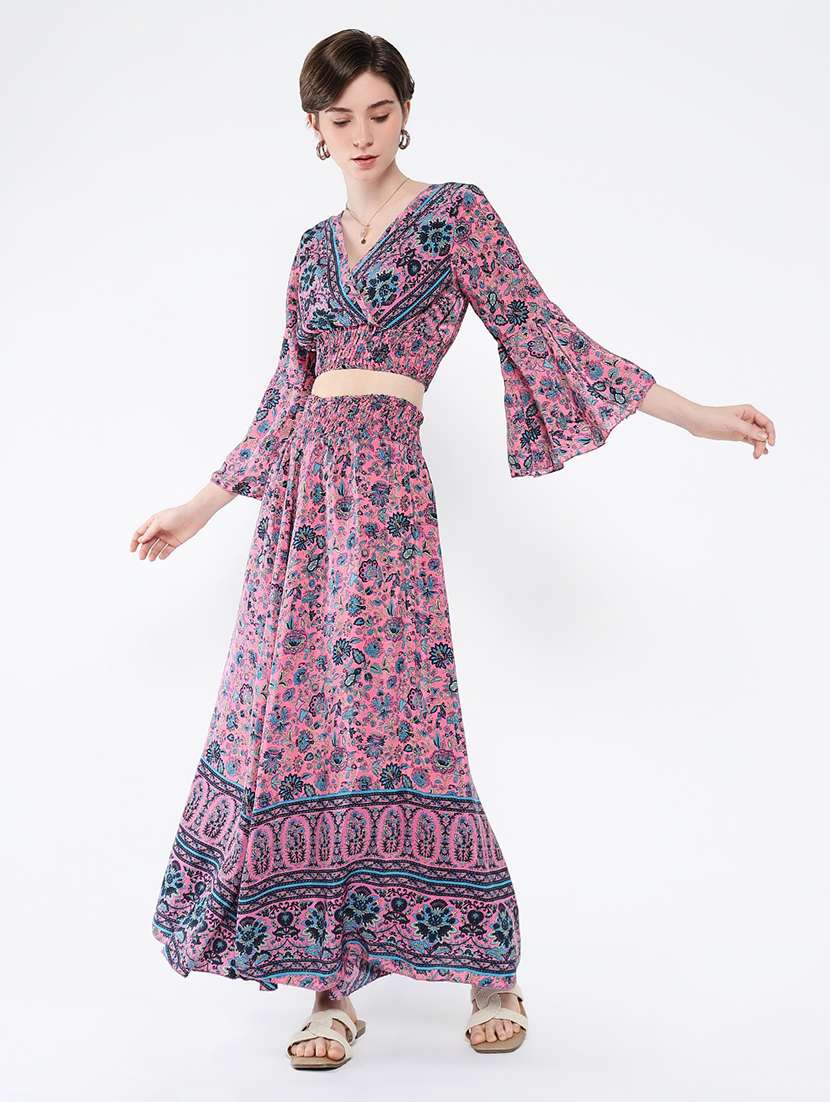 women printed top and palazzo co-ord set - 21562606 -  Standard Image - 4