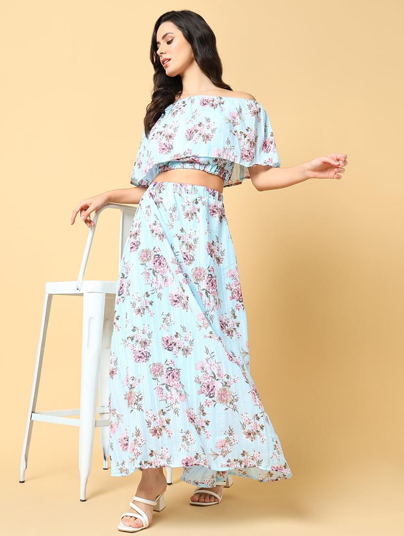 women printed top and skirt co-ord set - 21562611 - Standard Image - 4