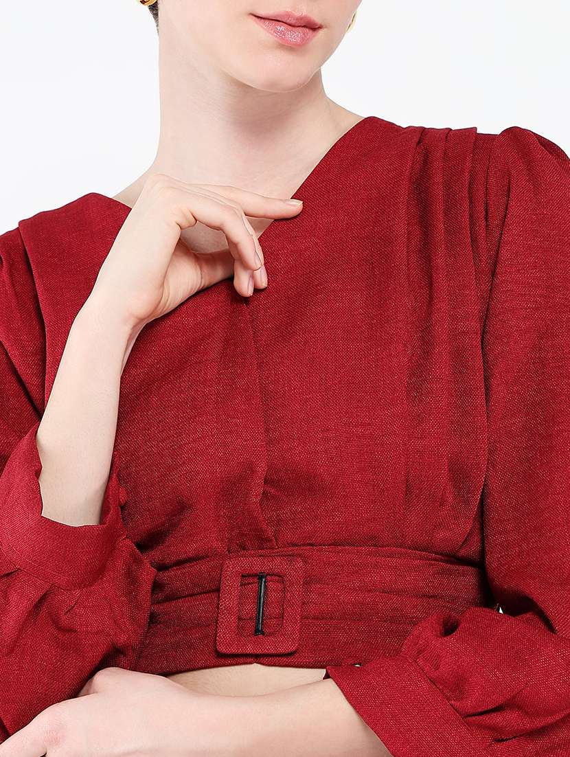 women solid top and trouser co-ord set - 21562622 -  Standard Image - 6