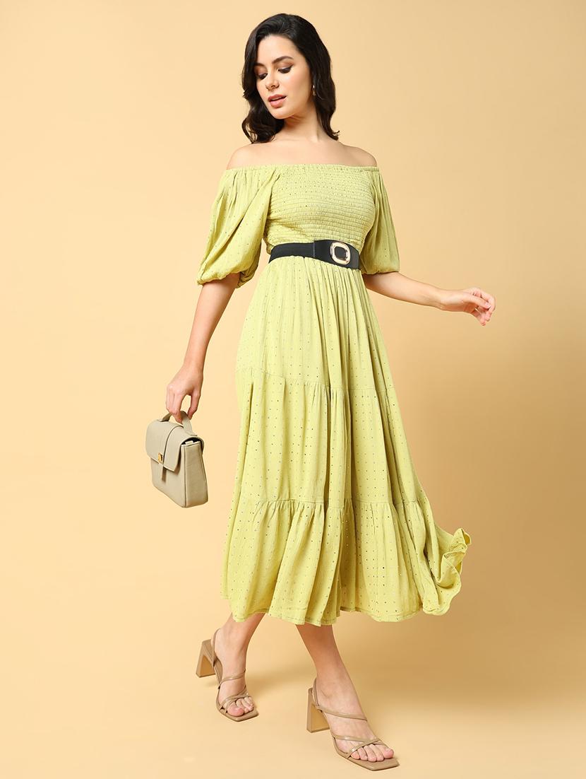 women printed off shoulder tiered dress - 21562664 - Standard Image - 6