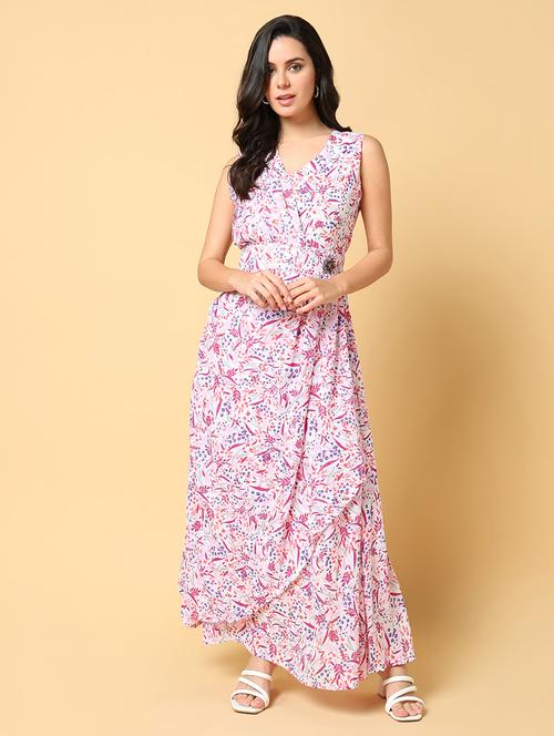 women printed sleeveless a-line dress - 21562677 -  Standard Image - 0