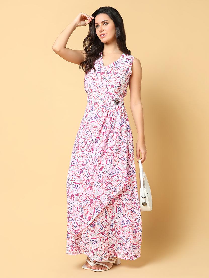 women printed sleeveless a-line dress - 21562677 - Standard Image - 4