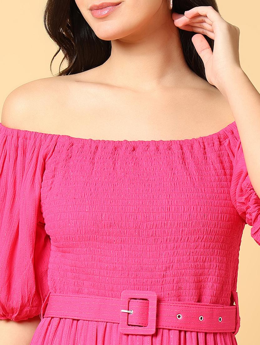 women solid off shoulder tiered dress - 21562680 - Standard Image - 6