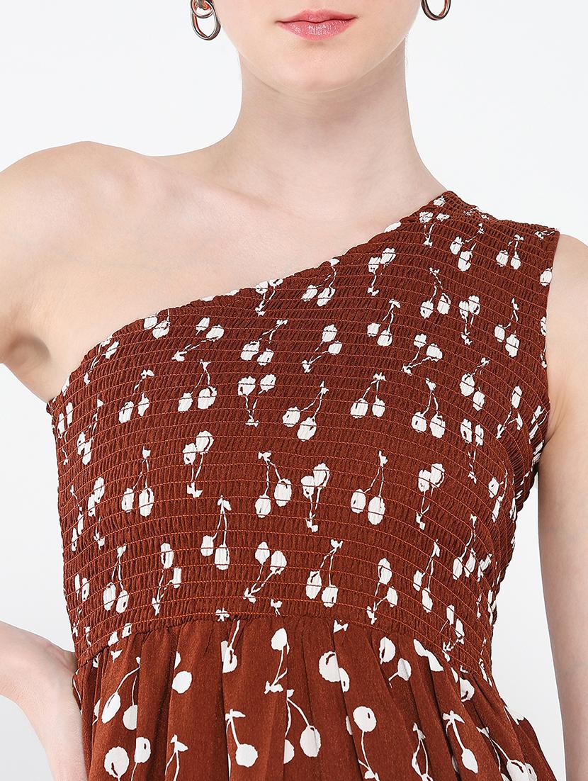women printed single shoulder tiered dress - 21562684 - Standard Image - 6