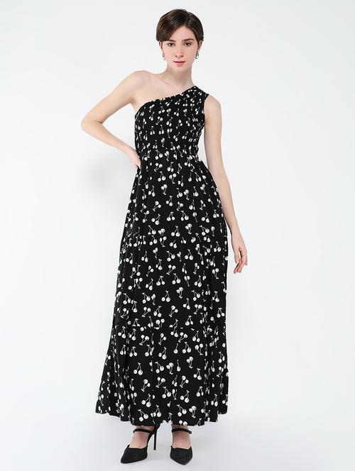 women printed single shoulder tiered dress - 21562685 -  Standard Image - 0