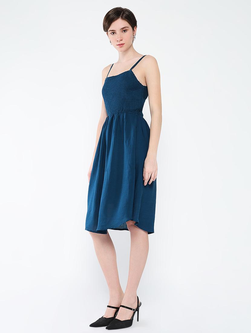 women solid sleeveless fit & flare dress with shrug - 21562693 - Standard Image - 1