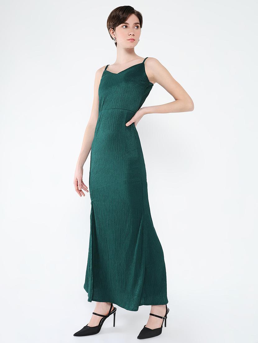 women solid sleeveless a-line dress with shrug - 21562695 -  Standard Image - 1