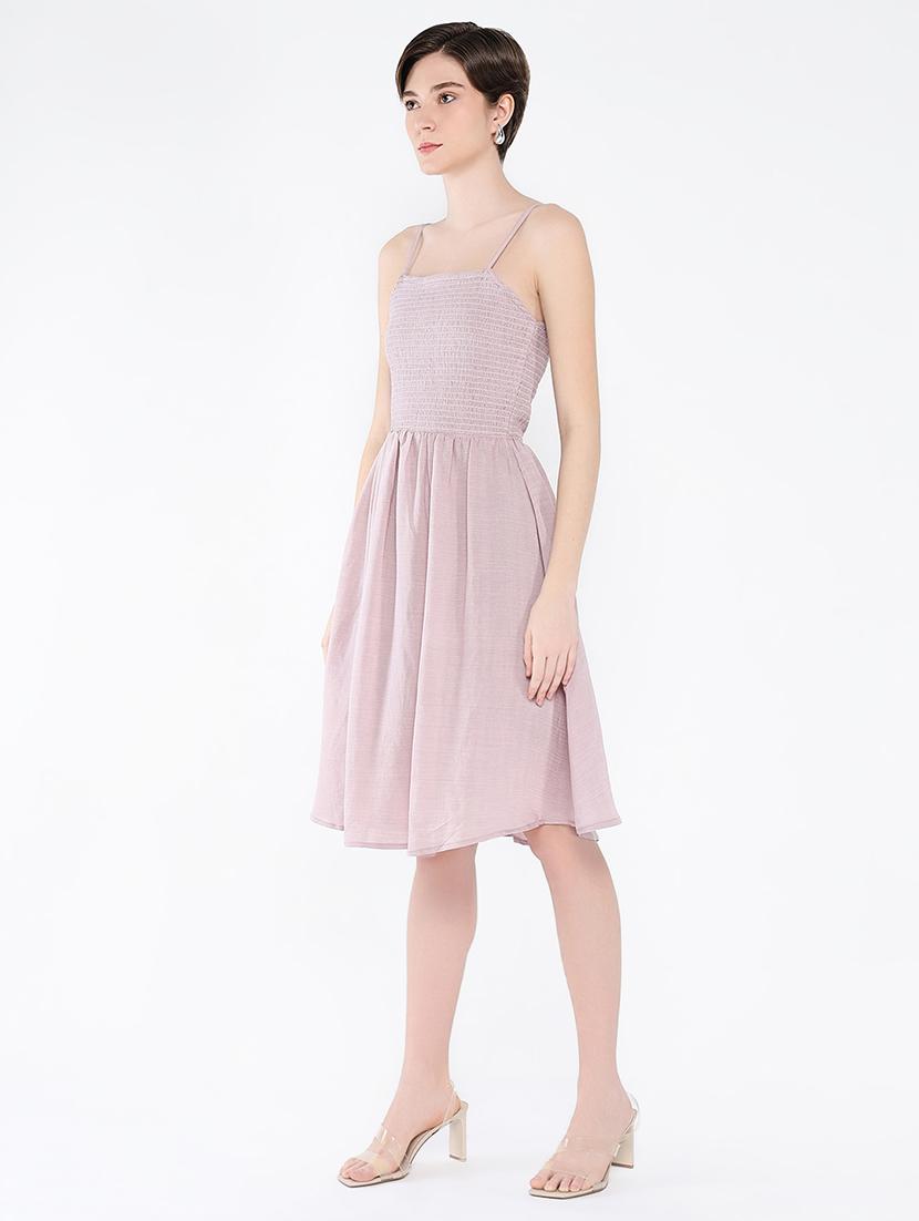 women solid sleeveless fit & flare dress with shrug - 21562696 - Standard Image - 1