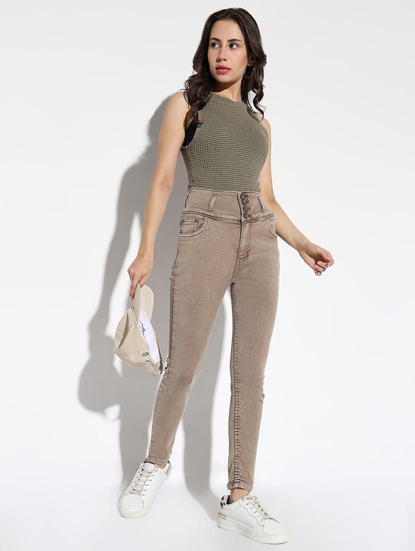 women solid high rise slim fit jean - 21562700 - Standard Image - 4