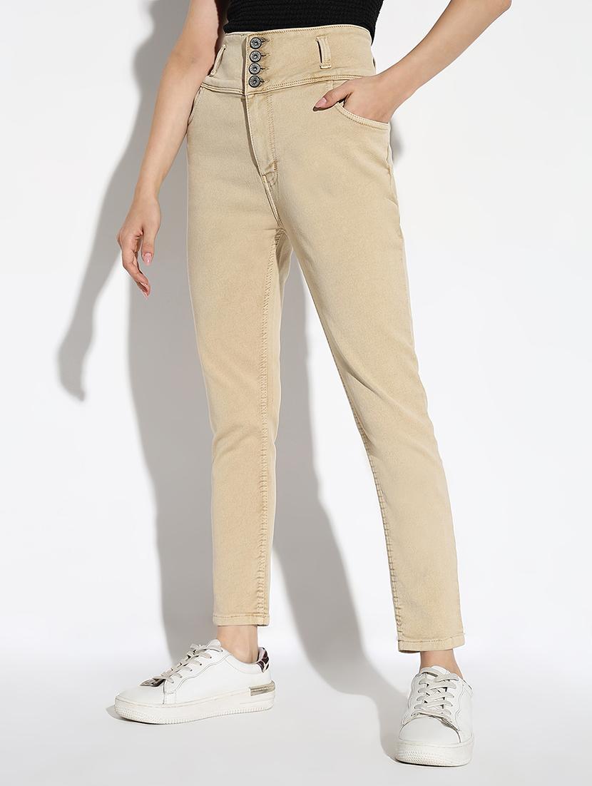 women solid high rise slim fit jean - 21562701 - Standard Image - 1