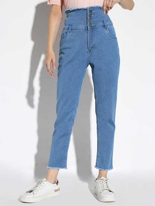 women solid high rise slim fit jeans - 21562704 -  Standard Image - 0