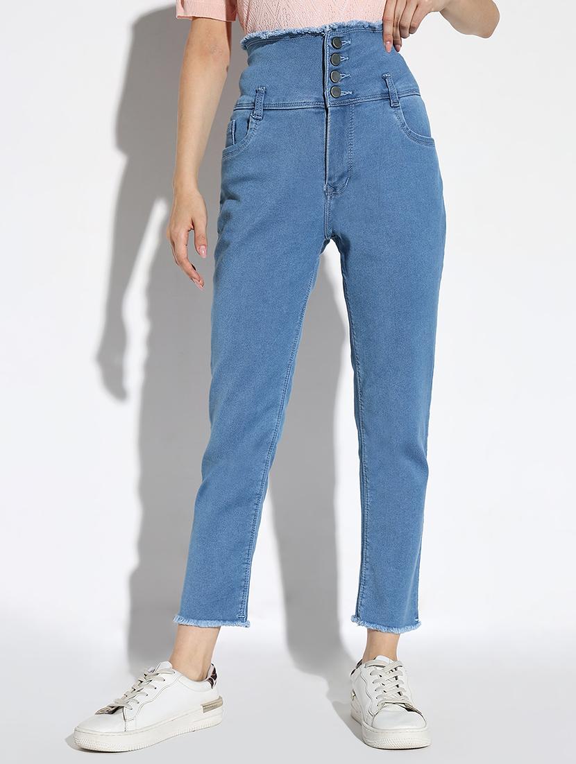 women solid high rise slim fit jeans - 21562704 -  Zoom Image - 0