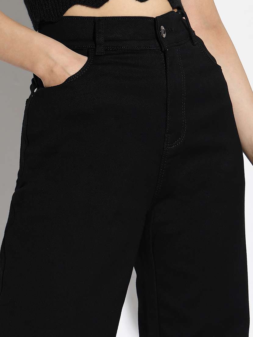 women solid high rise straight jeans - 21562706 - Standard Image - 6