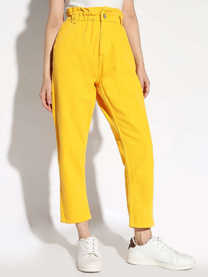 women solid high rise slouchy fit jeans - 21562708 -  Standard Image - 1