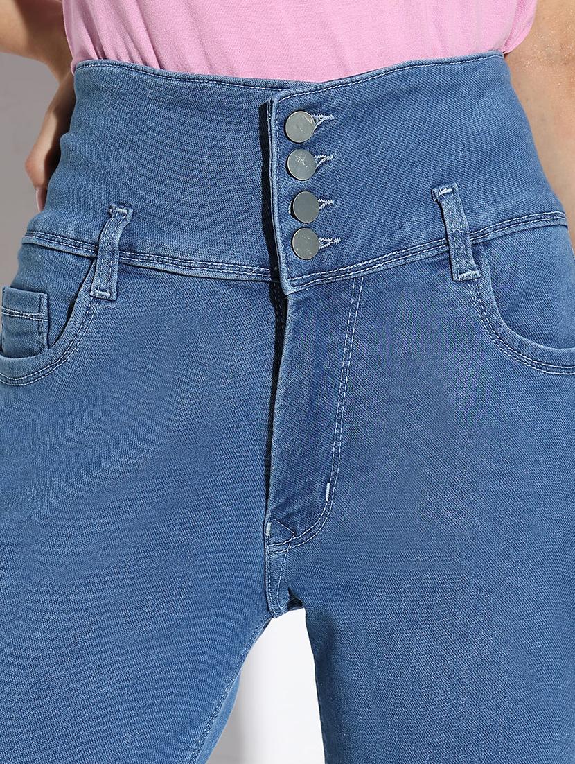 women solid high rise straight jeans - 21562710 - Standard Image - 6