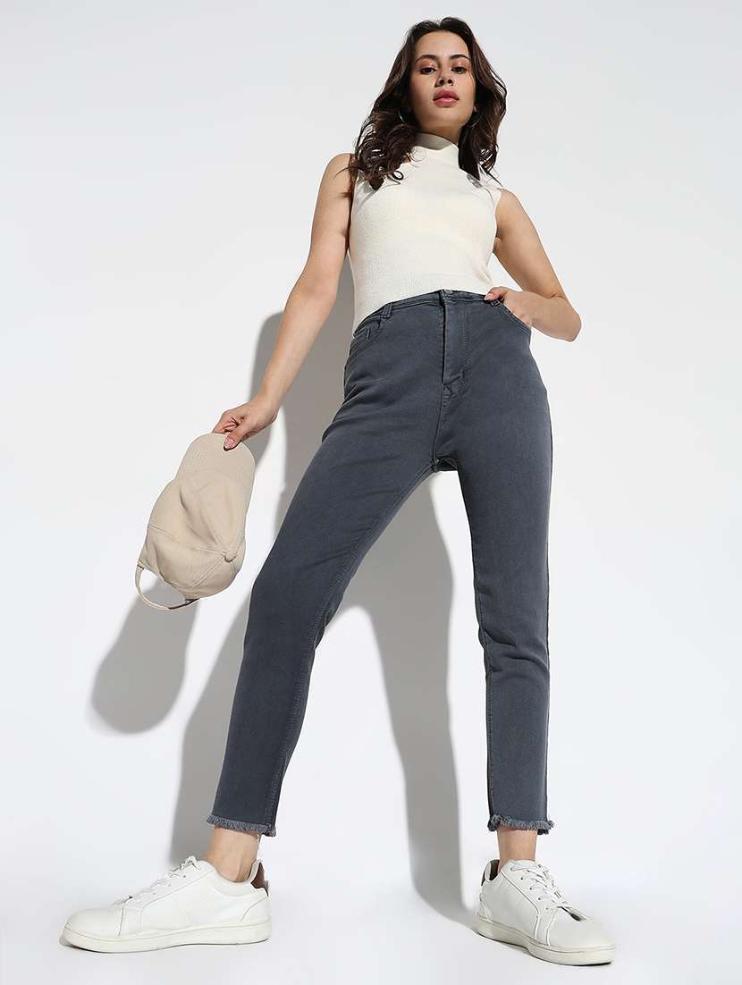 women solid high rise slim fit jeans - 21562711 -  Standard Image - 4