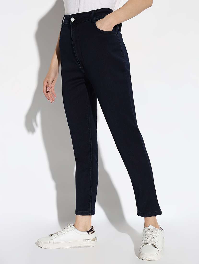 women solid high rise slim jeans - 21562712 -  Standard Image - 1