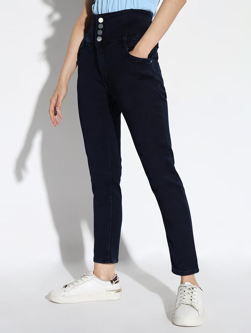women solid high rise slim fit jeans - 21562713 - Standard Image - 1