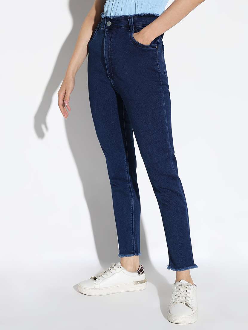 women solid high rise slim fit jeans - 21562714 -  Standard Image - 1