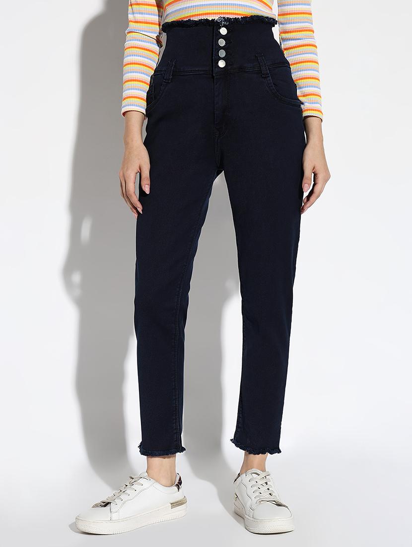 women solid high rise slim fit jeans - 21562715 - Zoom Image - 0