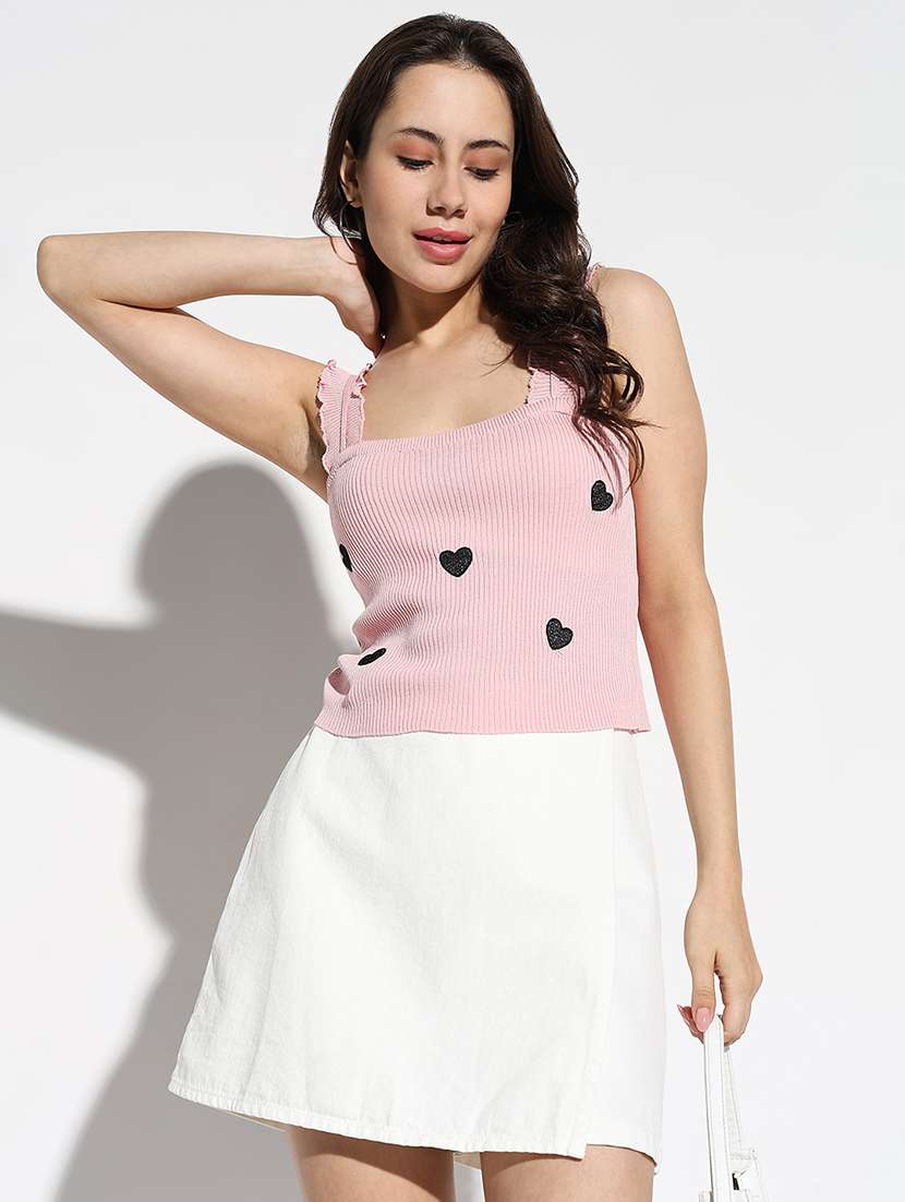 women self design sleeveless detailed top - 21562754 -  Standard Image - 1