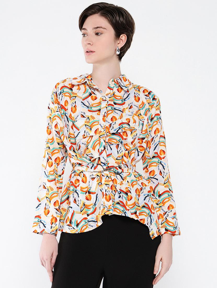 women printed collared shirt style top - 21562762 - Zoom Image - 0