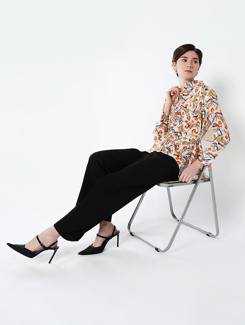 women printed collared shirt style top - 21562762 - Standard Image - 4