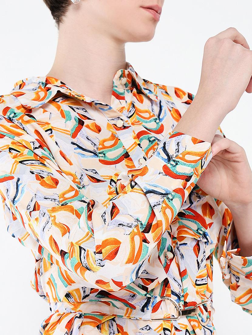 women printed collared shirt style top - 21562762 - Standard Image - 6