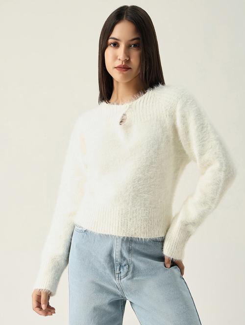 women solid long sleeves pullover - 21562763 - Standard Image - 0