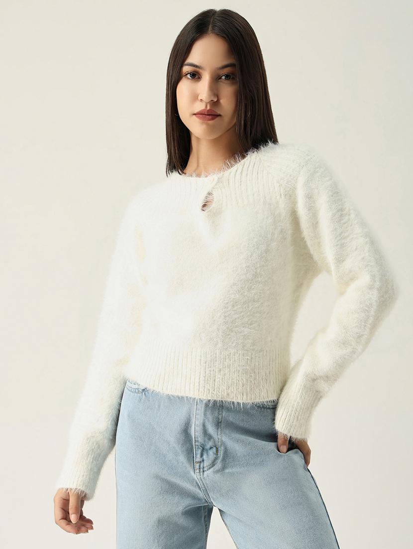 women solid long sleeves pullover - 21562763 - Zoom Image - 0