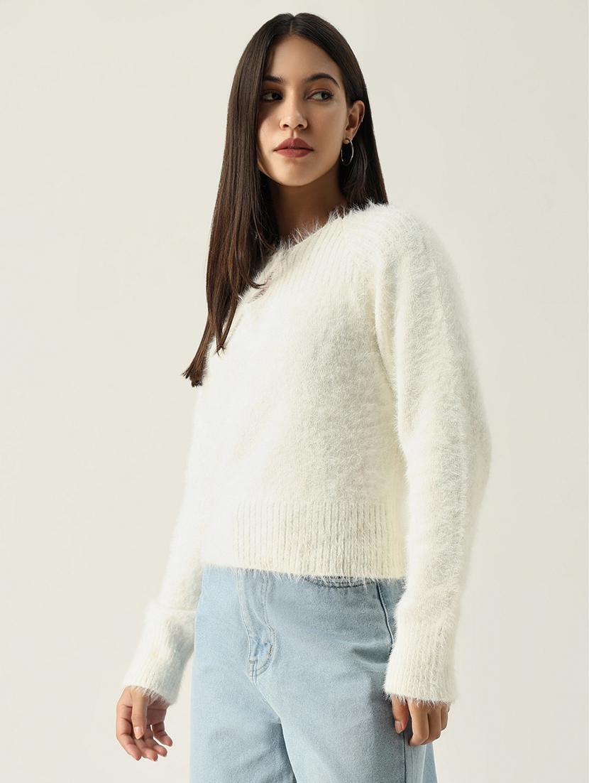 women solid long sleeves pullover - 21562763 - Standard Image - 1