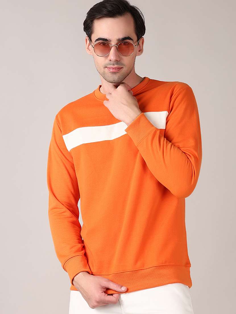 men long sleeves color block sweatshirt - 21562871 -  Standard Image - 1
