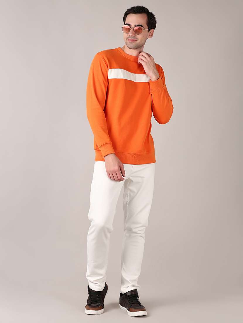 men long sleeves color block sweatshirt - 21562871 -  Standard Image - 4