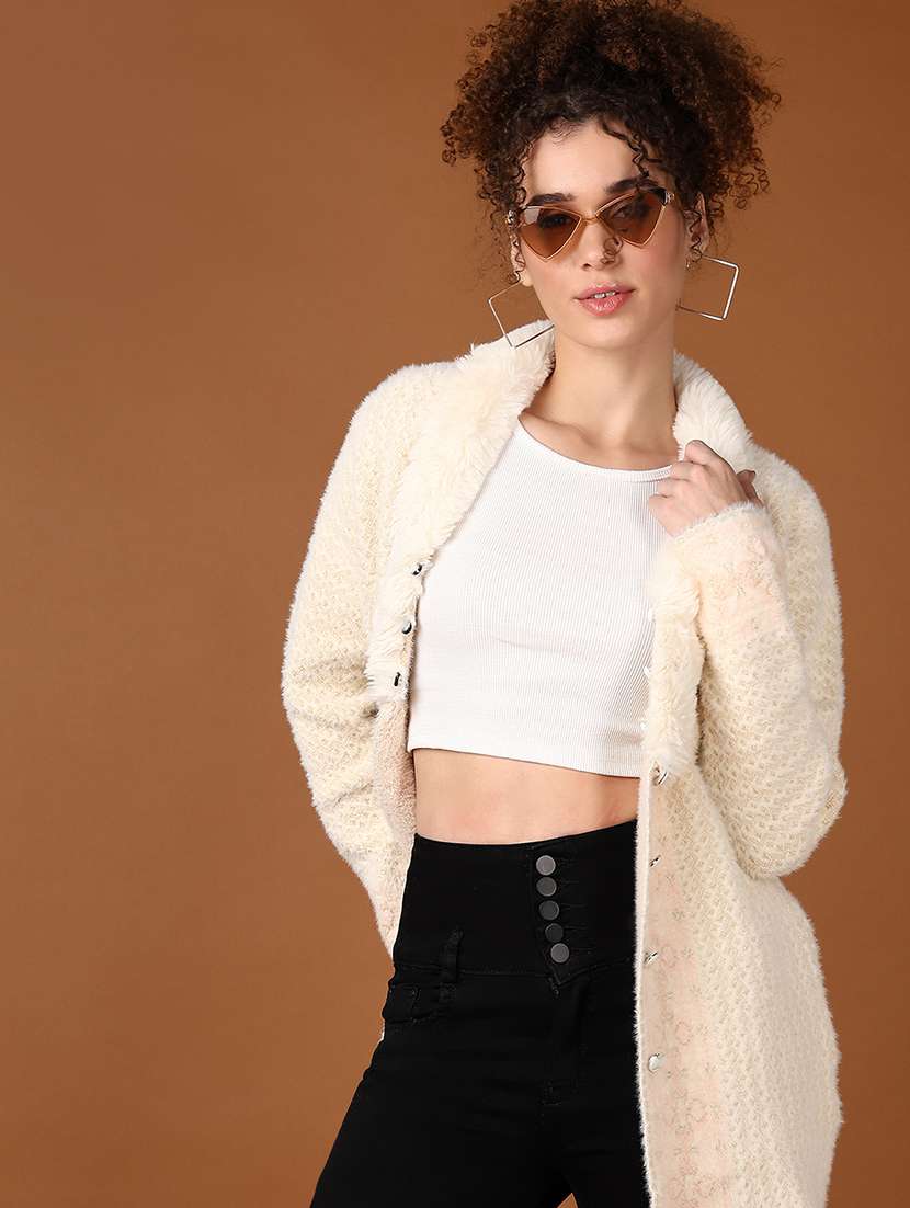 women self design long sleeve cardigan - 21562890 -  Standard Image - 1