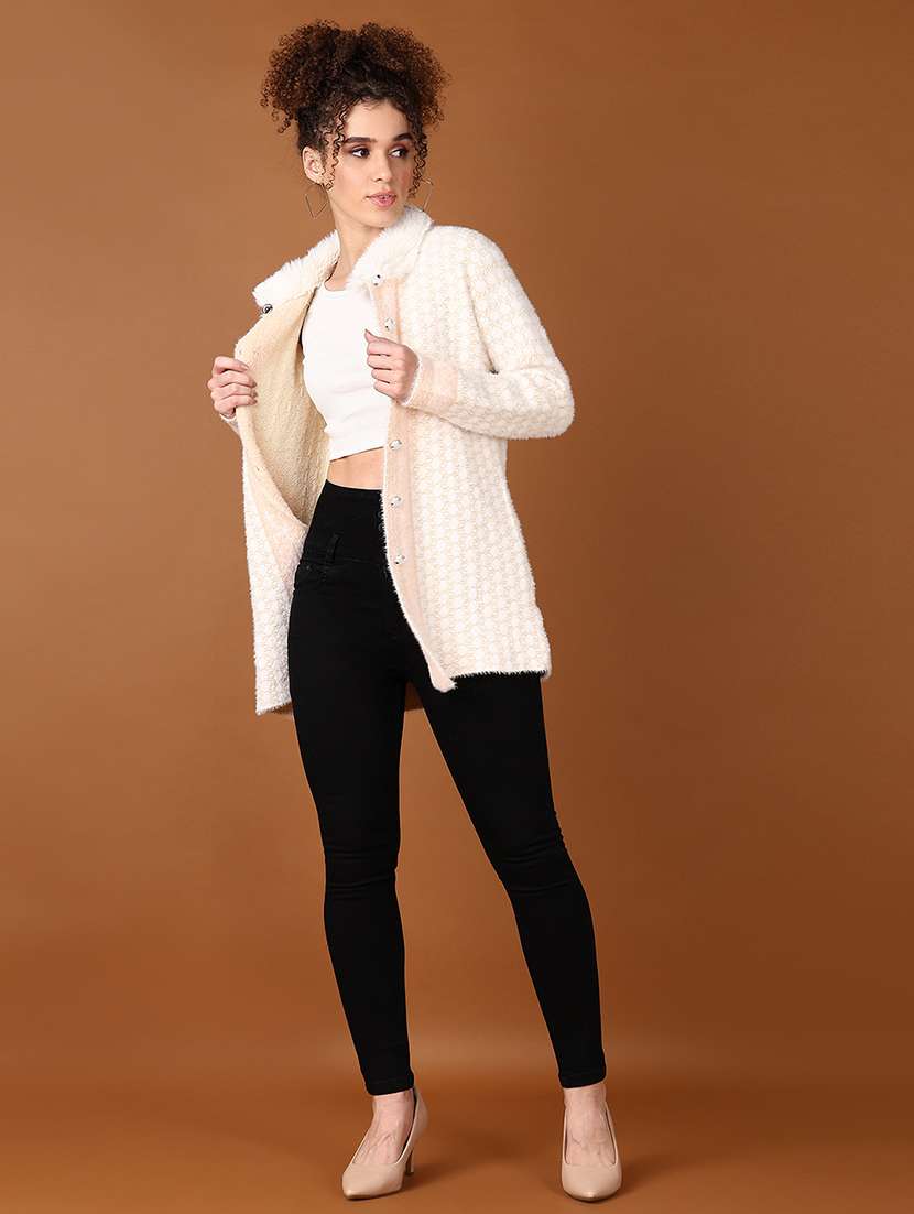 women self design long sleeve cardigan - 21562891 -  Standard Image - 4