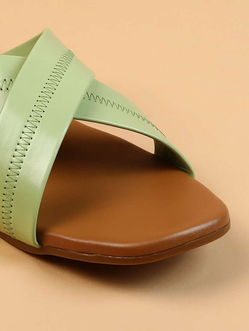 women green slip on sandal - 21562903 -  Standard Image - 4