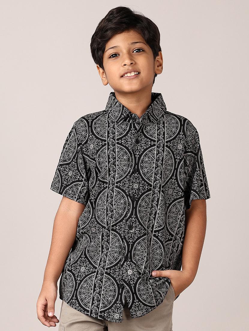 boys short sleeves printed shirt