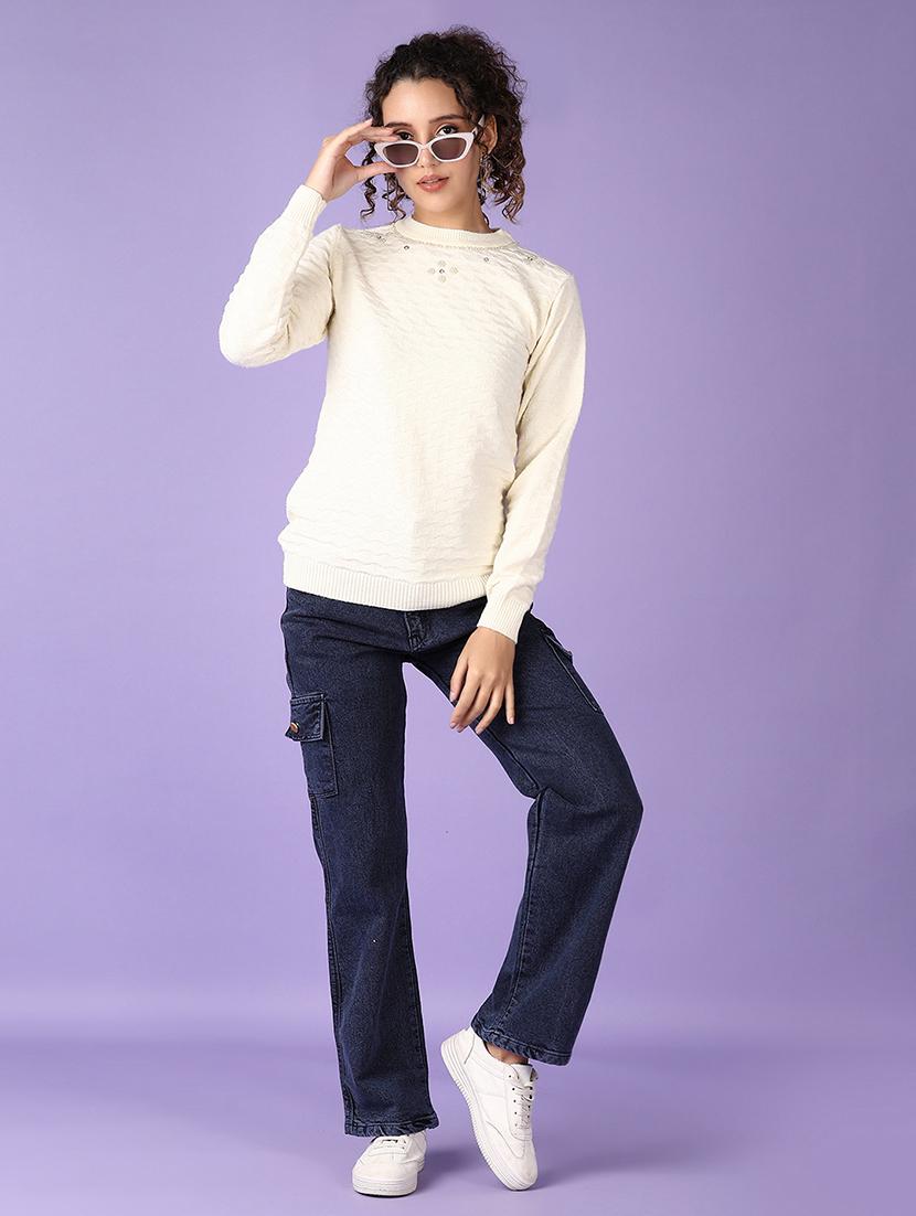 women solid mid rise cargo - 21563111 - Standard Image - 4