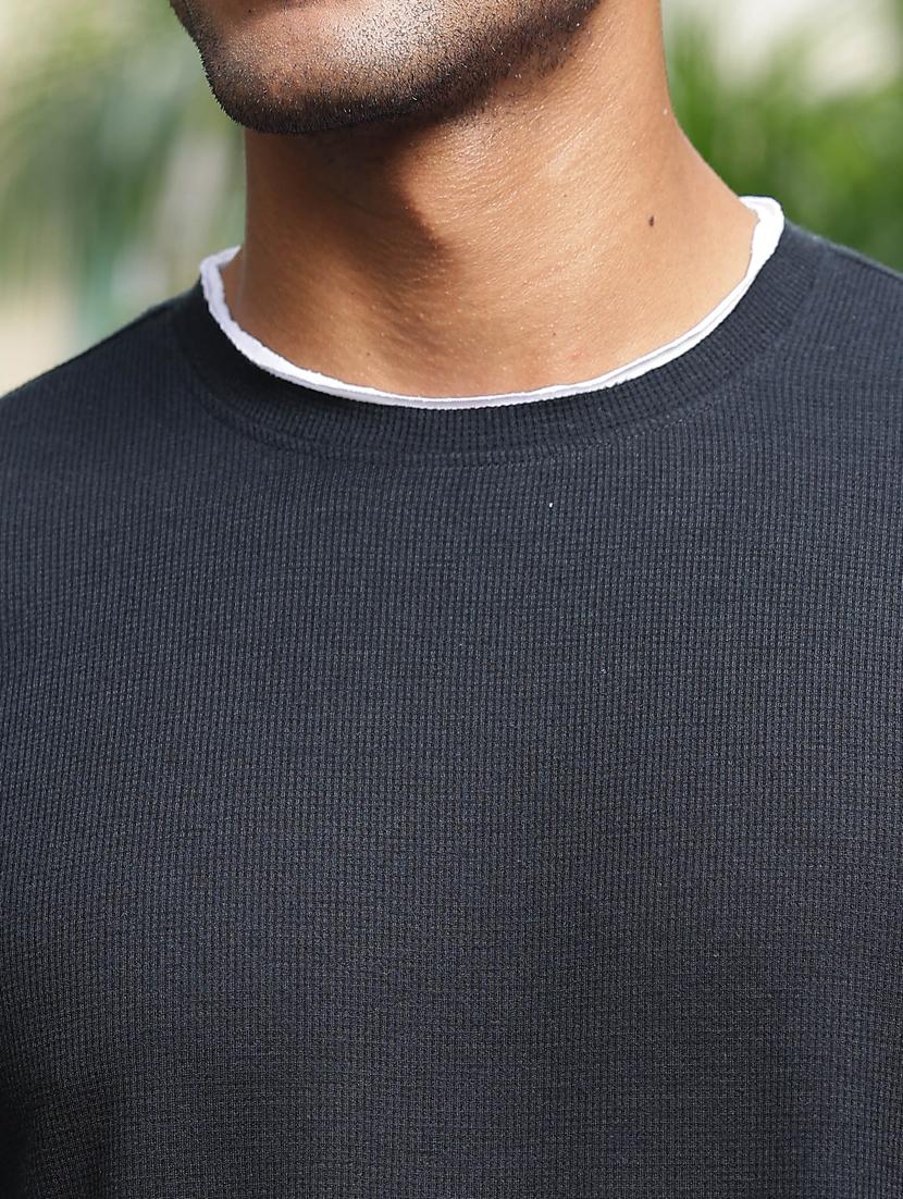 men round neck plain long sleeve t-shirt - 21563298 - Standard Image - 4
