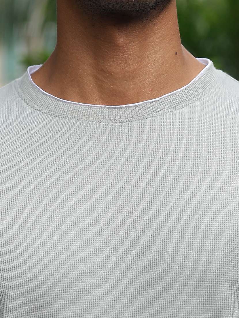 men round neck plain long sleeve t-shirt - 21563300 - Standard Image - 4