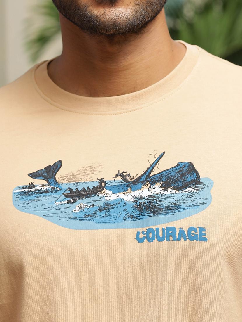 men round neck chest print t-shirt - 21563303 - Standard Image - 4