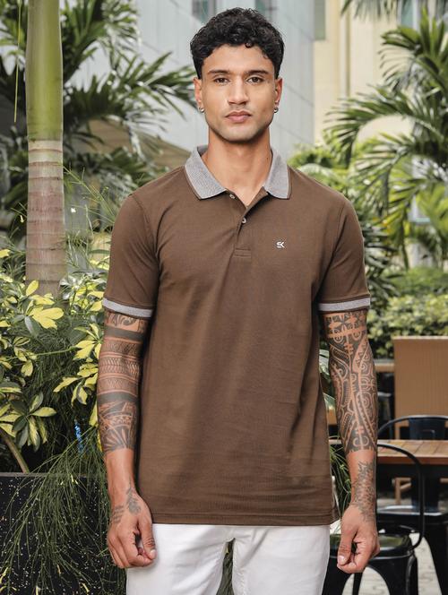 men solid short sleeves polo t-shirt - 21563322 - Standard Image - 0