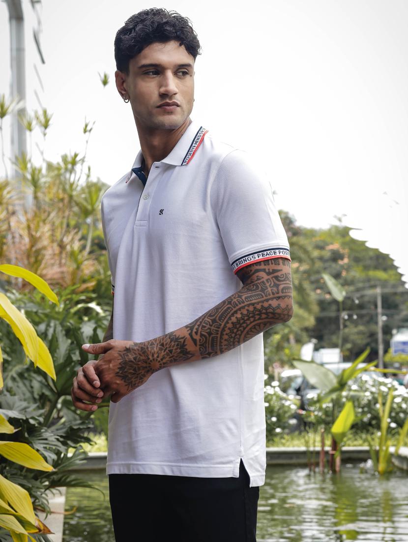 men solid short sleeves polo t-shirt - 21563326 - Standard Image - 1